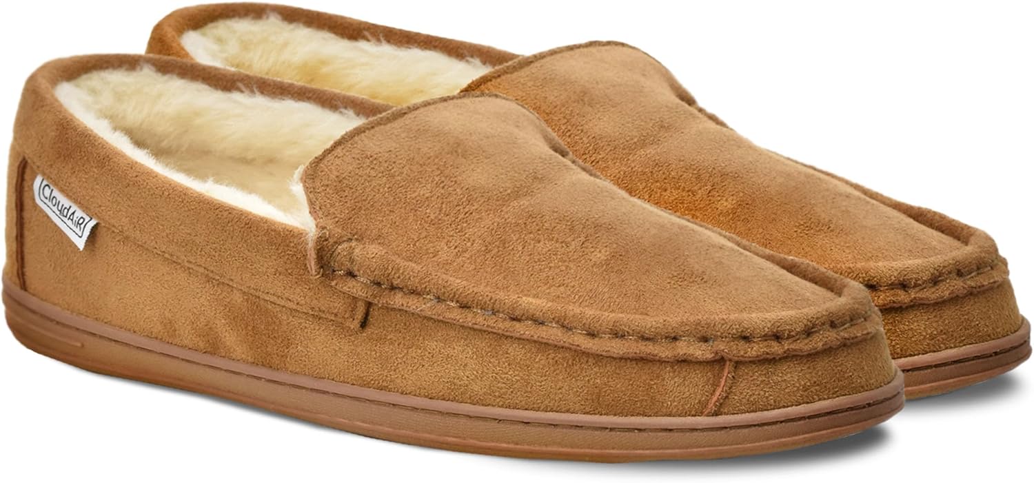 Мужские мокасины-тапочки CLOUDAIR - зимние домашние тапочки, удобные для дома и улицы, с искусственным мехом и стельками с эффектом памяти, Chestnut
Мужские мокасины-тапочки CLOUDAIR - зимние домашние тапочки, удобные для дома и улицы, с искусственным мехом и стельками с эффектом памяти, Chestnut