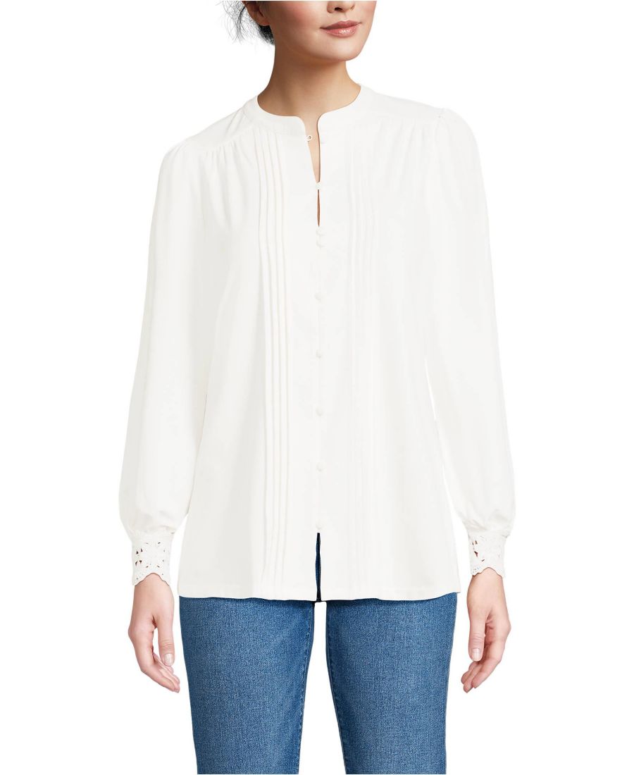 Женская легкая трикотажная блузка с длинными рукавами, застежкой на пуговицы спереди и складками Lands' End, Ivory
Женская легкая трикотажная блузка с длинными рукавами, застежкой на пуговицы спереди и складками Lands' End, Ivory