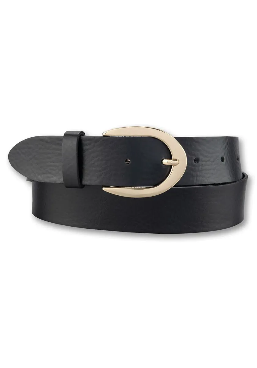 Кожаный ремень BERND GÖTZ с золотой застежкой в форме подковы, черный
Кожаный ремень BERND GÖTZ с золотой застежкой в форме подковы, черный