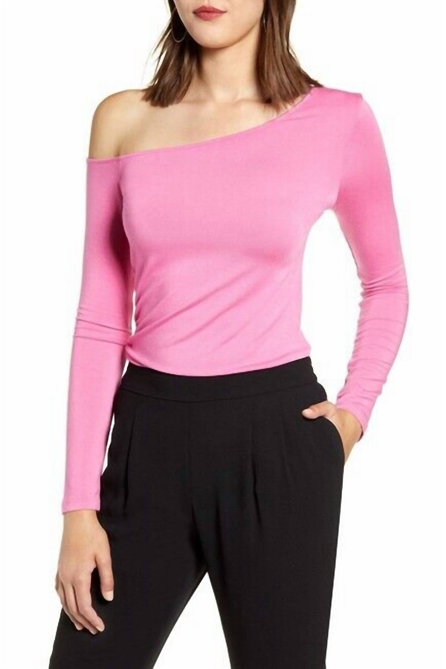 Блузка из модала на одно плечо с присборенной боковой частью розового цвета Halogen
Блузка из модала на одно плечо с присборенной боковой частью розового цвета Halogen