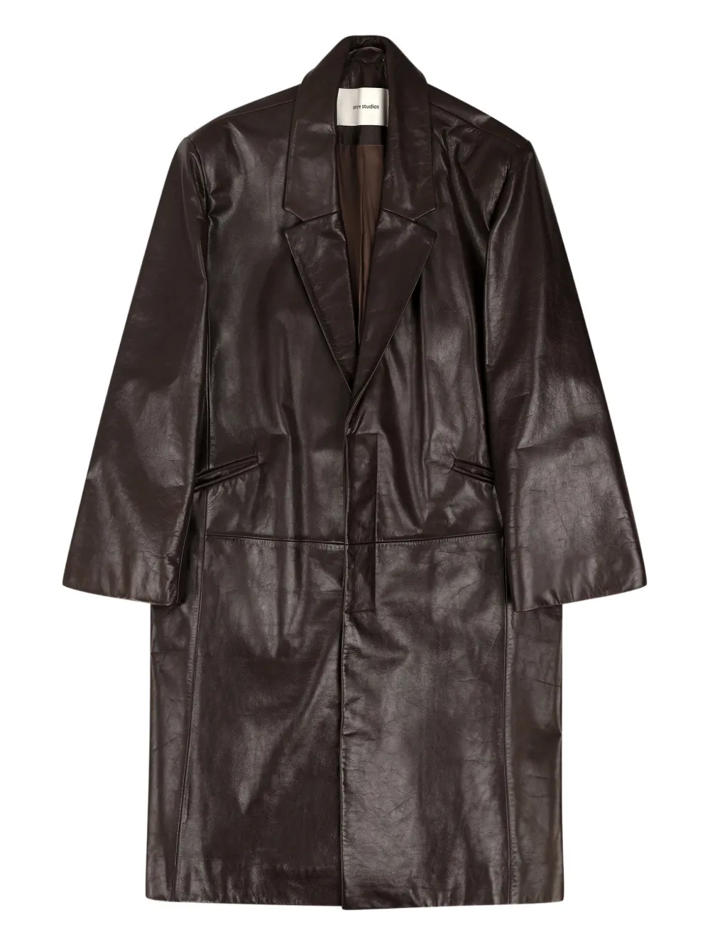 Однобортное кожаное пальто Entire Studios, коричневый
Однобортное кожаное пальто Entire Studios, коричневый