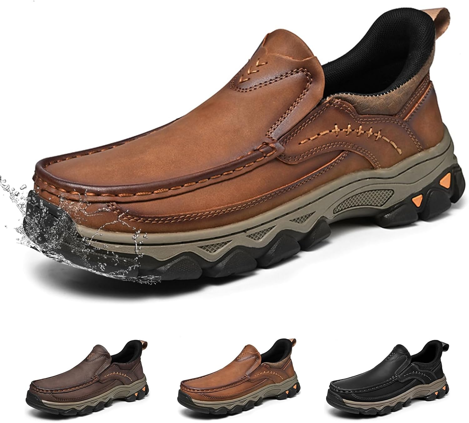 Мужские водоотталкивающие кожаные лоферы без шнурков, прогулочные туфли, удобные и дышащие, для делового, повседневного носки и вождения, а также для походов на свежем воздухе Generic, светло-коричневый
Мужские водоотталкивающие кожаные лоферы без шнурков, прогулочные туфли, удобные и дышащие, для делового, повседневного носки и вождения, а также для походов на свежем воздухе Generic, светло-коричневый