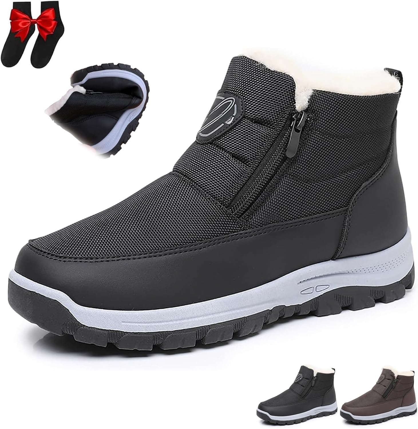 Мужские водонепроницаемые зимние снежные ботинки GHTRHSB с ортопедической поддержкой, утепленные мехом, теплая обувь до щиколотки, легкие и удобные с боковой молнией, наружные ботинки для повседневной носки, нескользящие прогулочные кроссовки, ч...
Мужские водонепроницаемые зимние снежные ботинки GHTRHSB с ортопедической поддержкой, утепленные мехом, теплая обувь до щиколотки, легкие и удобные с боковой молнией, наружные ботинки для повседневной носки, нескользящие прогулочные кроссовки, ч...