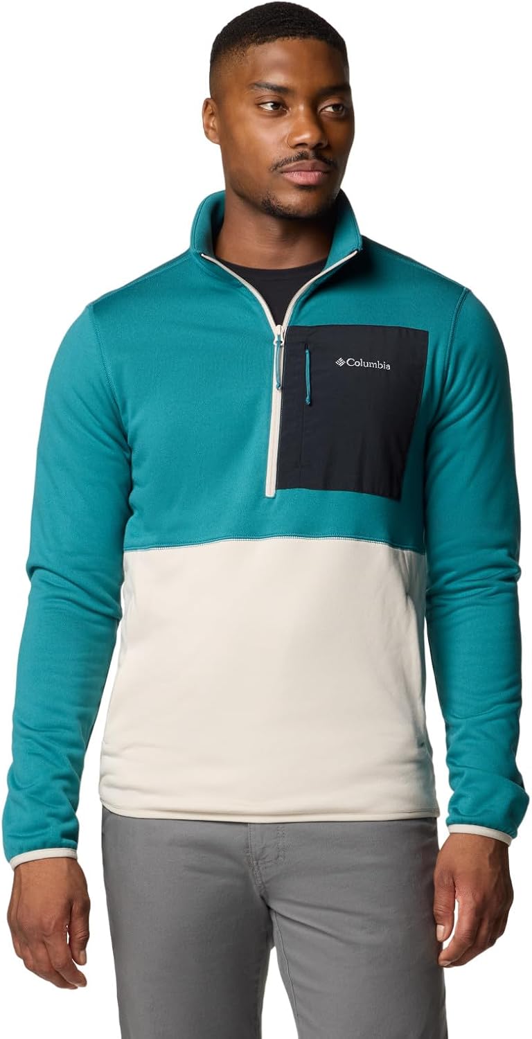 Columbia mens Hike Half Zip II, River Blue/Dark Stone/Black
Columbia mens Hike Half Zip II, River Blue/Dark Stone/Black