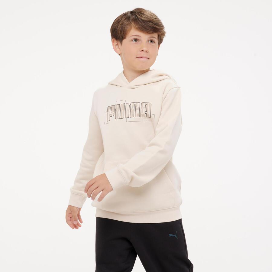 PUMA Детская толстовка с капюшоном - бежевая с принтом
PUMA Детская толстовка с капюшоном - бежевая с принтом