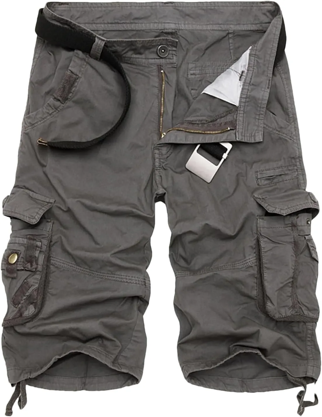 Мужские летние карго-шорты с накладными карманами
Мужские летние карго-шорты с накладными карманами
