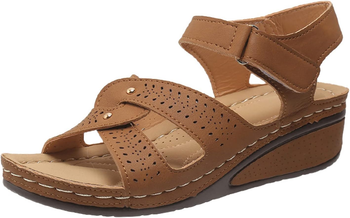 Женские летние сандалии на танкетке, удобные, с открытым носком, элегантные сандалии на платформе, с пряжкой на щиколотке, шлепанцы для прогулок, с вырезами, дышащие платформенные сандалии Generic, коричневый
Женские летние сандалии на танкетке, удобные, с открытым носком, элегантные сандалии на платформе, с пряжкой на щиколотке, шлепанцы для прогулок, с вырезами, дышащие платформенные сандалии Generic, коричневый