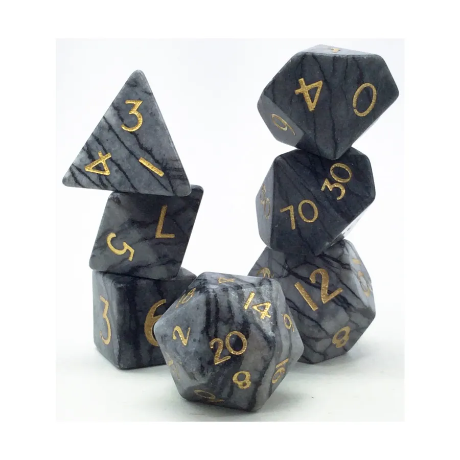 Набор Poly — черная сеть с золотом (7), Semi Precious Stone Dice (Level Up Dice)
Набор Poly — черная сеть с золотом (7), Semi Precious Stone Dice (Level Up Dice)