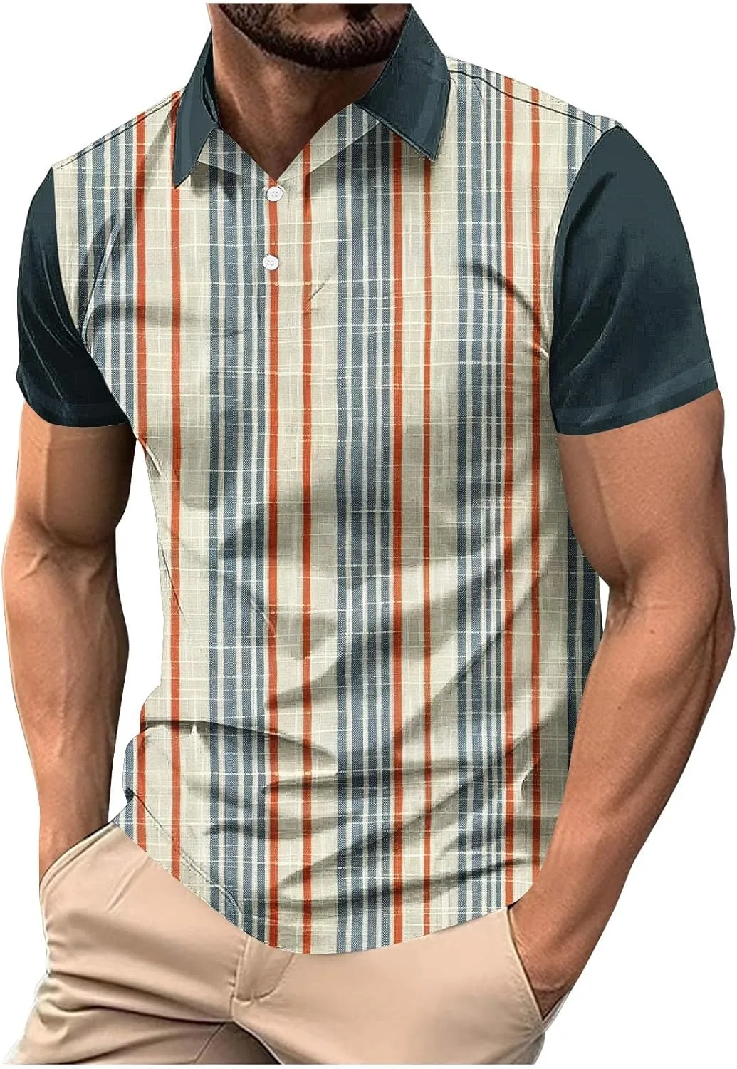 Мужская поло с полосками, короткий рукав, Slim Fit
Мужская поло с полосками, короткий рукав, Slim Fit