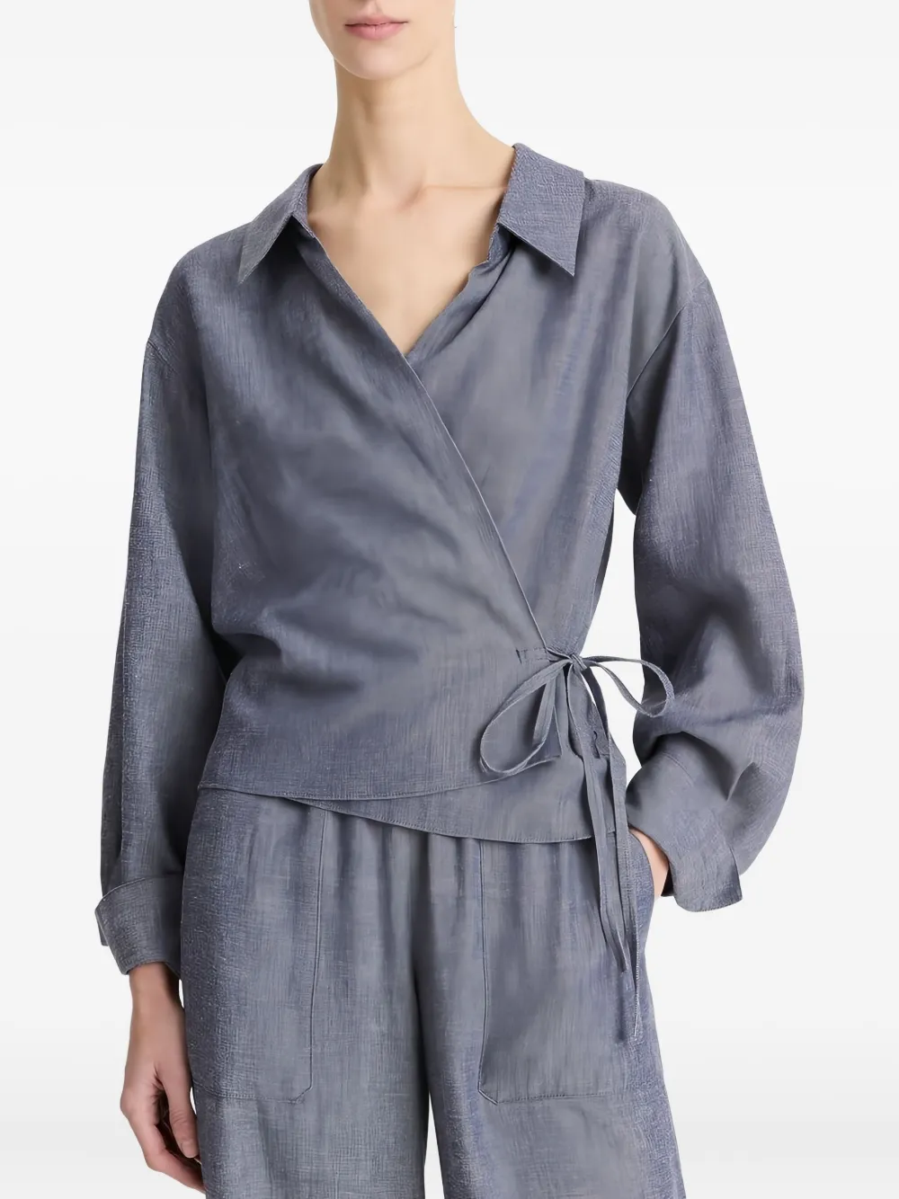 Топ с запахом Vince, синий
Топ с запахом Vince, синий