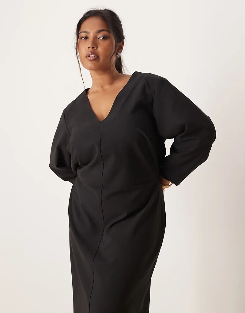 Платье макси Pretty Lavish Curve с глубоким декольте и длинными рукавами, черное
Платье макси Pretty Lavish Curve с глубоким декольте и длинными рукавами, черное