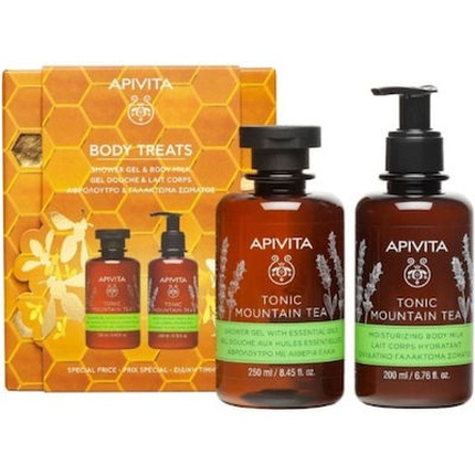 Акция Body Treats Tonic Mountain Tea гель для душа 250 мл и лосьон для тела 200 мл Apivita
Акция Body Treats Tonic Mountain Tea гель для душа 250 мл и лосьон для тела 200 мл Apivita