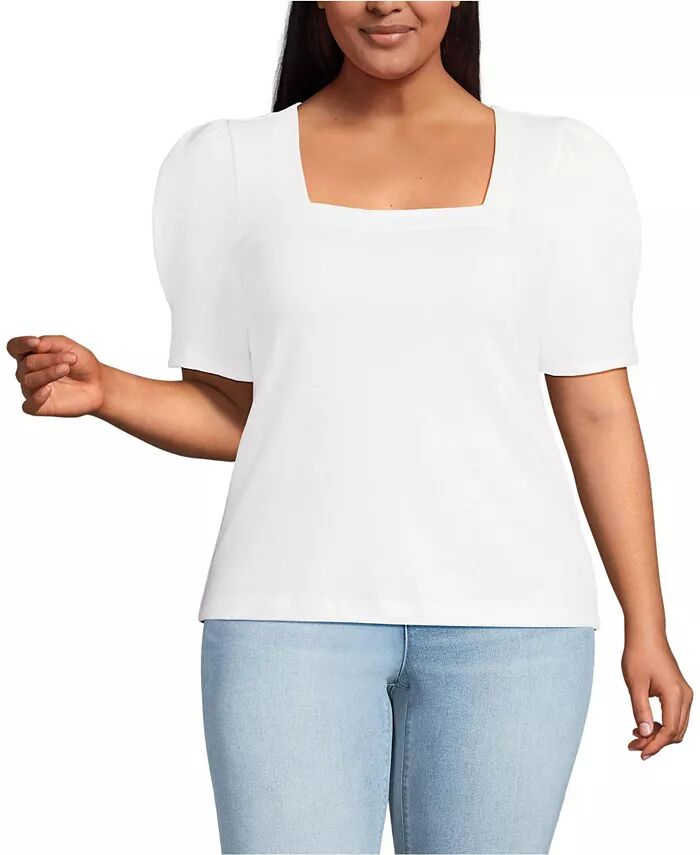 Топ Mariner с квадратным вырезом и рукавами-фонариками больших размеров Lands' End, белый
Топ Mariner с квадратным вырезом и рукавами-фонариками больших размеров Lands' End, белый