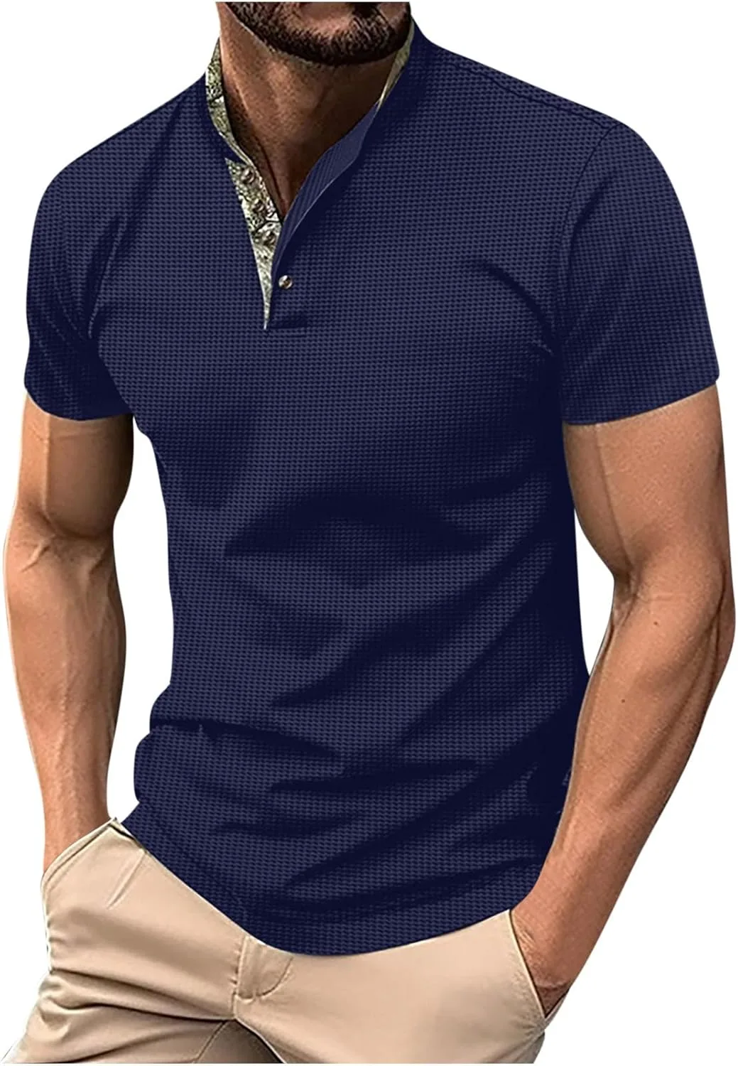 Мужская поло с коротким рукавом Trendy Casual Slim Fit Stand Neck QUNPIU
Мужская поло с коротким рукавом Trendy Casual Slim Fit Stand Neck QUNPIU