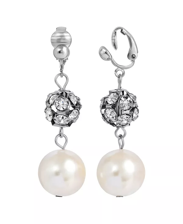 Серьги-Клипсы с искусственным жемчугом и кристаллами в форме огненного шара 2028, white
Серьги-Клипсы с искусственным жемчугом и кристаллами в форме огненного шара 2028, white