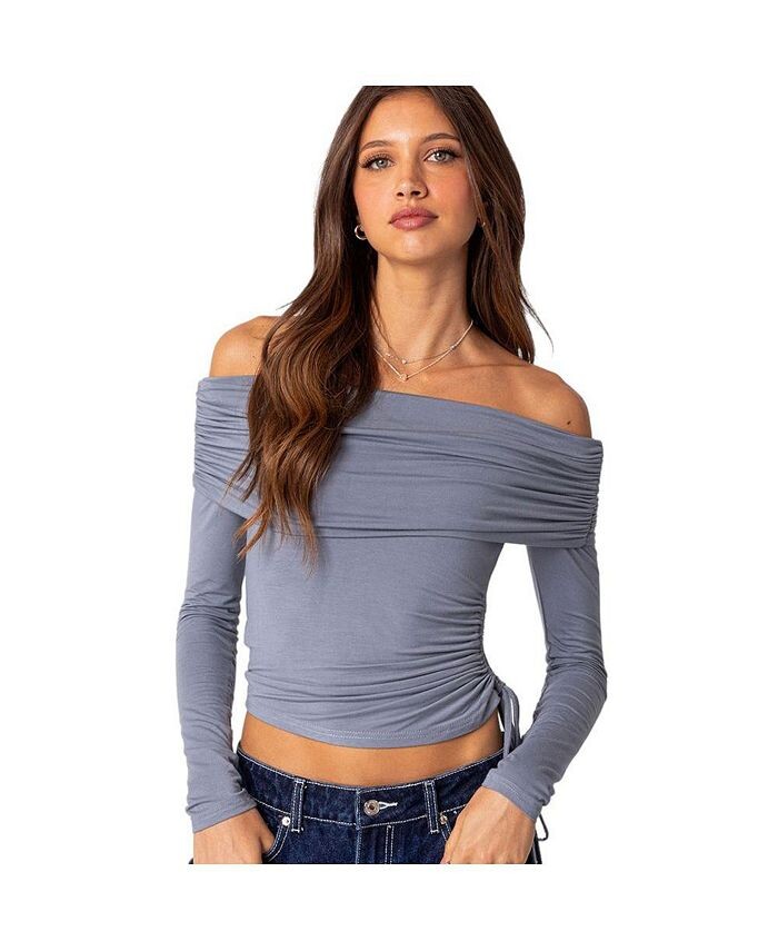 Женский топ со сборками и кулиской Edikted, синий
Женский топ со сборками и кулиской Edikted, синий