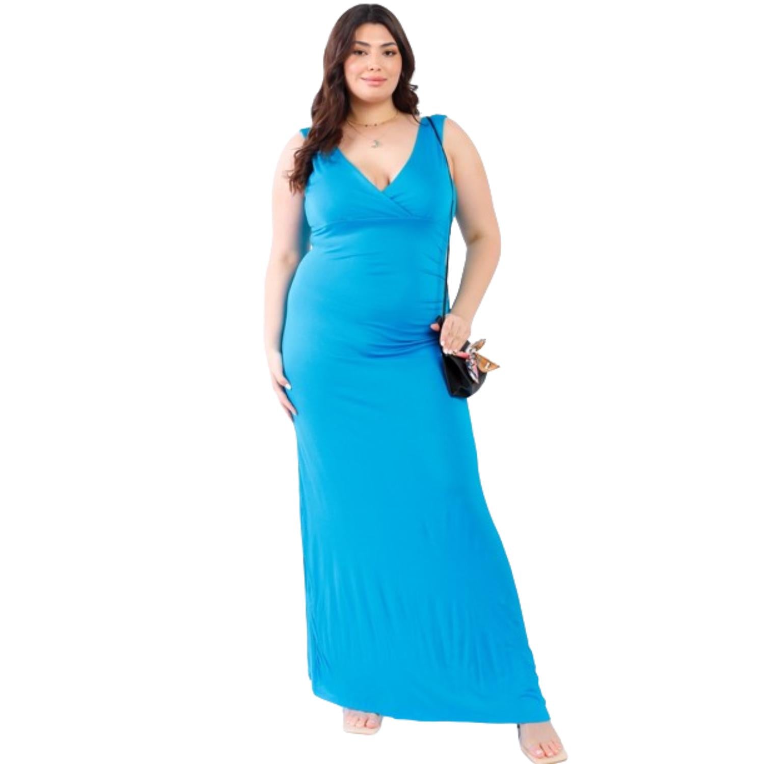 Платье макси без рукавов с V-образным вырезом FASHNZFAB, синий
Платье макси без рукавов с V-образным вырезом FASHNZFAB, синий