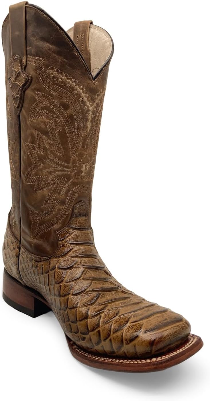 Мужские кожаные ковбойские ботинки с квадратным носком с тисненым принтом Python The Western Shops, Tan
Мужские кожаные ковбойские ботинки с квадратным носком с тисненым принтом Python The Western Shops, Tan