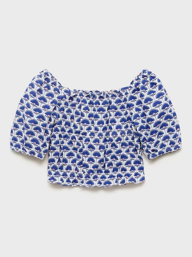 Детская блузка Kotao с коротким рукавом и принтом из хлопка Mango, Medium Blue
Детская блузка Kotao с коротким рукавом и принтом из хлопка Mango, Medium Blue