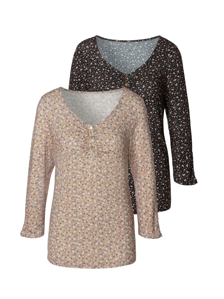 Рубашка с рукавами 3/4 и принтом роз, черный принт Vivance
Рубашка с рукавами 3/4 и принтом роз, черный принт Vivance