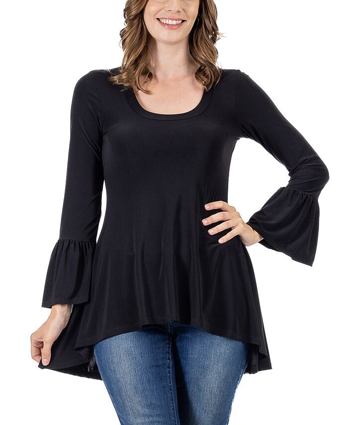 Женская туника с длинными рукавами-колокольчиками и высоким низким вырезом 24seven Comfort Apparel, черный
Женская туника с длинными рукавами-колокольчиками и высоким низким вырезом 24seven Comfort Apparel, черный