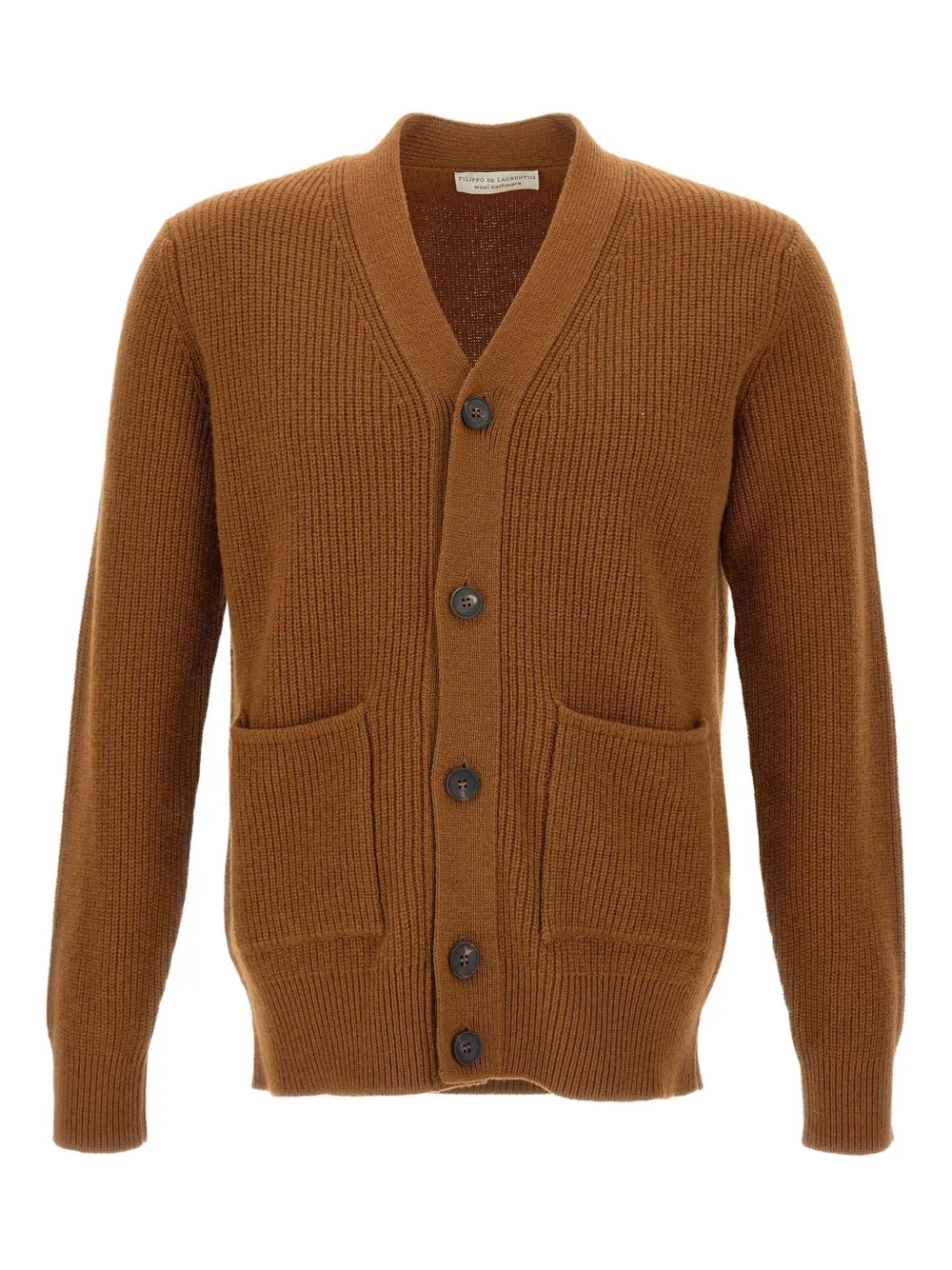 Кардиган с V-образным вырезом в рубчик Filippo De Laurentiis, коричневый
Кардиган с V-образным вырезом в рубчик Filippo De Laurentiis, коричневый