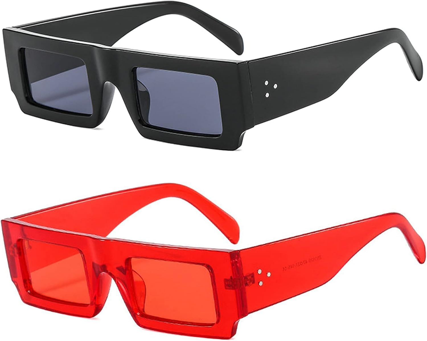 Солнцезащитные очки COTIA в винтажном прямоугольном стиле для женщин и мужчин, ретро, маленькая оправа, хип-хоп, модные солнцезащитные очки с защитой от УФ-излучения UV400, 2pcs Black+red
Солнцезащитные очки COTIA в винтажном прямоугольном стиле для женщин и мужчин, ретро, маленькая оправа, хип-хоп, модные солнцезащитные очки с защитой от УФ-излучения UV400, 2pcs Black+red