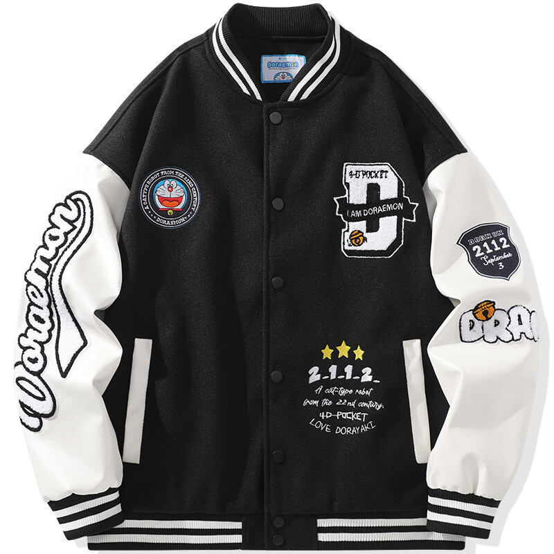 Бейсбольная куртка унисекс Doraemon, Черный (утолщенный)
Бейсбольная куртка унисекс Doraemon, Черный (утолщенный)