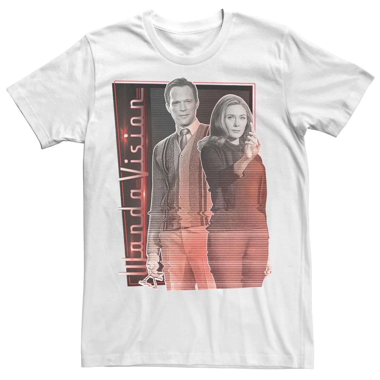 Мужская футболка с портретом Marvel WandaVision Wanda & Vision Glitch 
Мужская футболка с портретом Marvel WandaVision Wanda & Vision Glitch