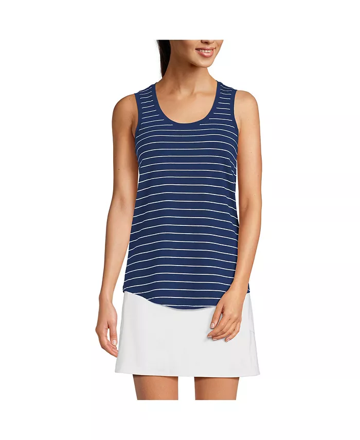 Женская майка-туника с круглым вырезом и асимметричным подолом без рукавов Power Performance Scoop Neck Curved Hem Tunic Tank Lands' End, синий
Женская майка-туника с круглым вырезом и асимметричным подолом без рукавов Power Performance Scoop Neck Curved Hem Tunic Tank Lands' End, синий