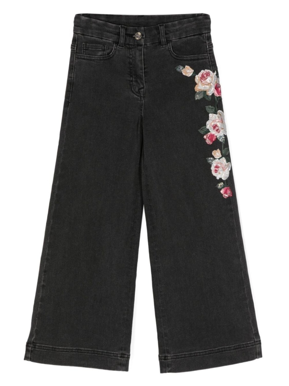 Monnalisa прямые джинсы с пайетками, черный
Monnalisa прямые джинсы с пайетками, черный