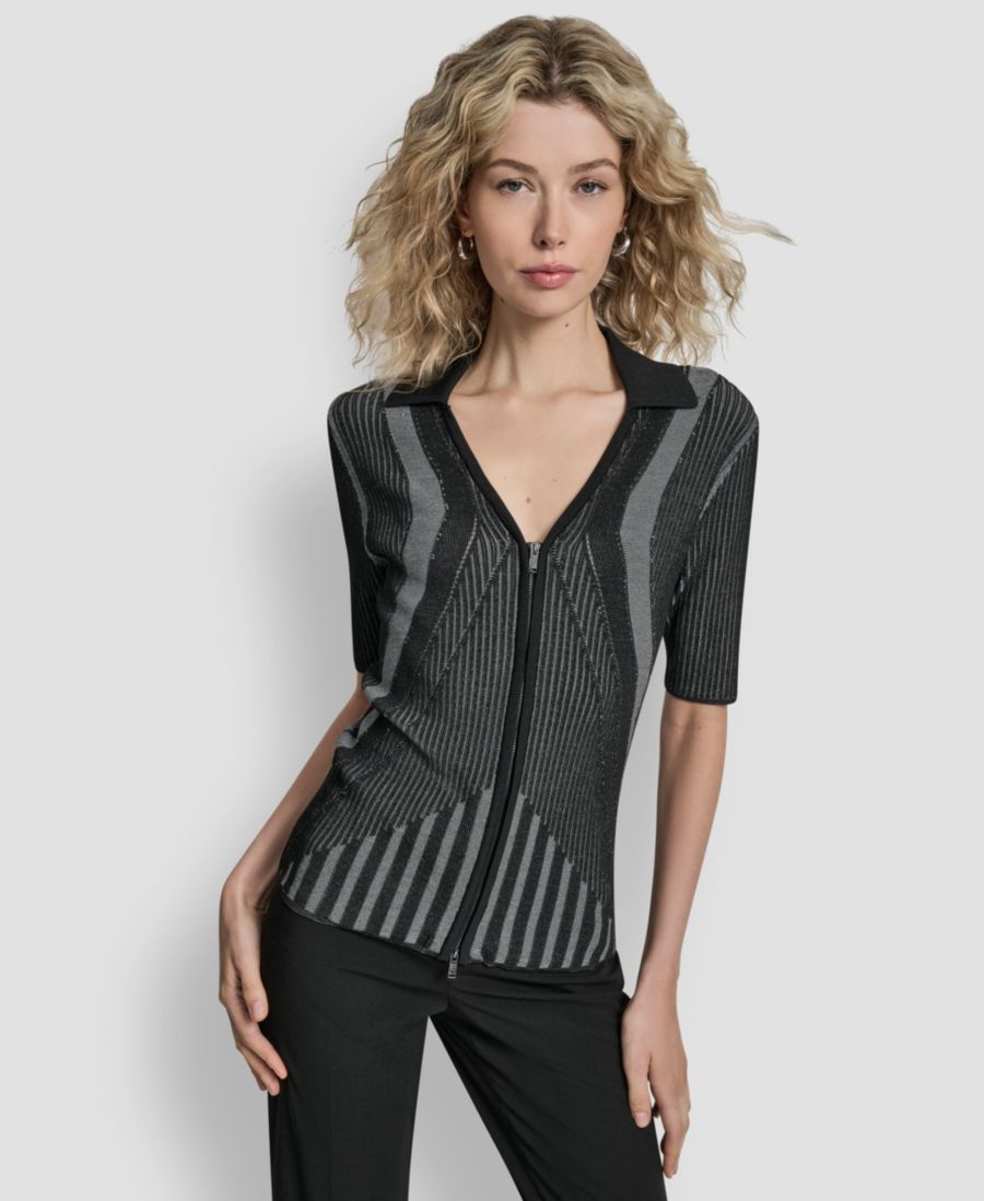 Женский свитер с коротким рукавом на молнии DKNY, Ivory/black
Женский свитер с коротким рукавом на молнии DKNY, Ivory/black