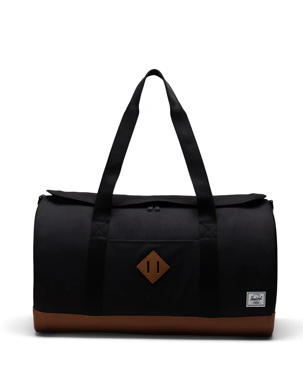 Экологичная мужская дорожная или спортивная сумка объемом 37 л из черной и коричневой ткани Herschel, черный 
Экологичная мужская дорожная или спортивная сумка объемом 37 л из черной и коричневой ткани Herschel, черный