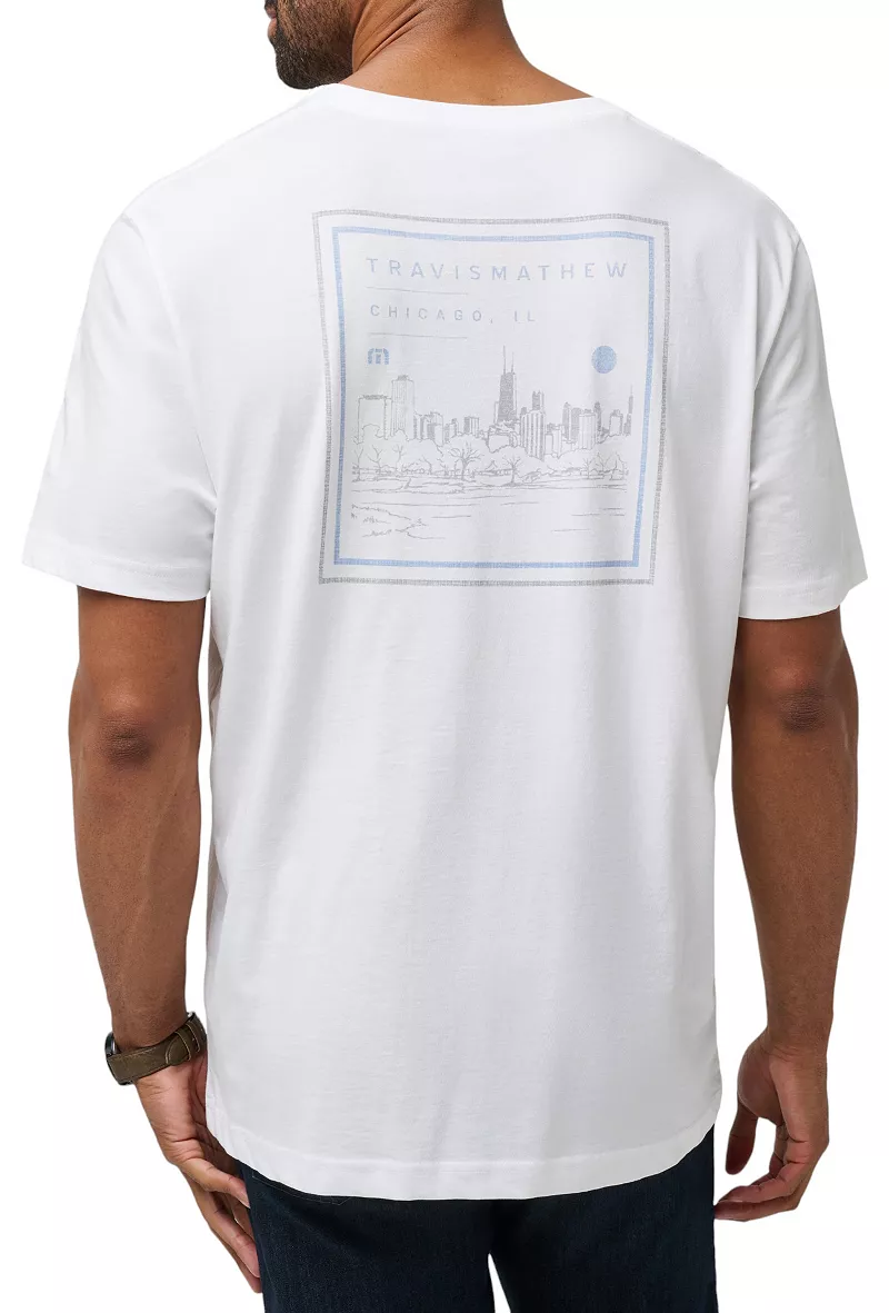 Мужская футболка для гольфа с графическим рисунком TravisMathew Secret Scene IL State, белый
Мужская футболка для гольфа с графическим рисунком TravisMathew Secret Scene IL State, белый