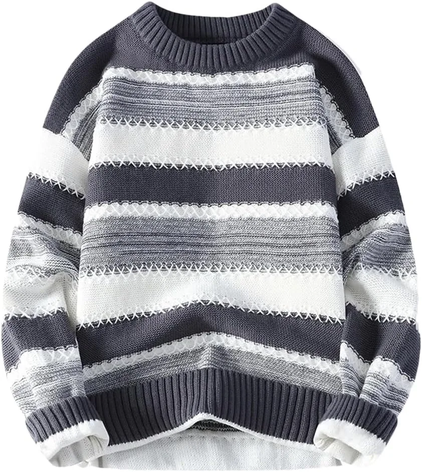 Мужской вязаный свитер с полосками, мягкий и теплый Hamthuit
Мужской вязаный свитер с полосками, мягкий и теплый Hamthuit