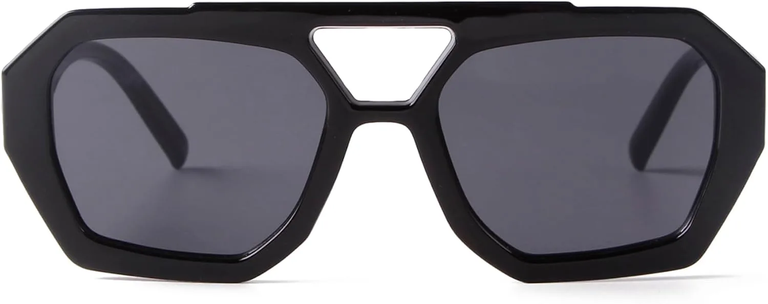 SDINM Модные дизайнерские шестиугольные солнцезащитные очки-авиаторы для женщин и мужчин в стиле ретро 70-х годов, квадратная оправа с толстой рамкой, Black
SDINM Модные дизайнерские шестиугольные солнцезащитные очки-авиаторы для женщин и мужчин в стиле ретро 70-х годов, квадратная оправа с толстой рамкой, Black