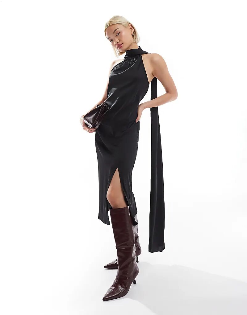 Атласное платье миди на одно плечо черного цвета Finding Friday
Атласное платье миди на одно плечо черного цвета Finding Friday