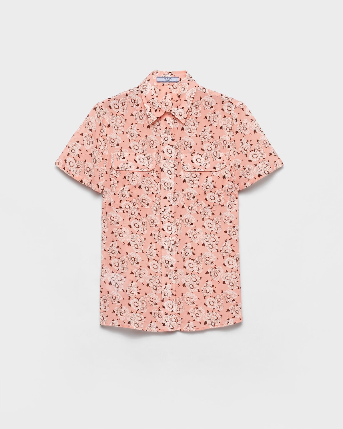 Рубашка из шифона с цветочным принтом Prada, камелия
Рубашка из шифона с цветочным принтом Prada, камелия