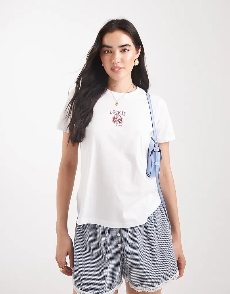 Футболка с графическим принтом JJXX Lock It белого цвета
Футболка с графическим принтом JJXX Lock It белого цвета