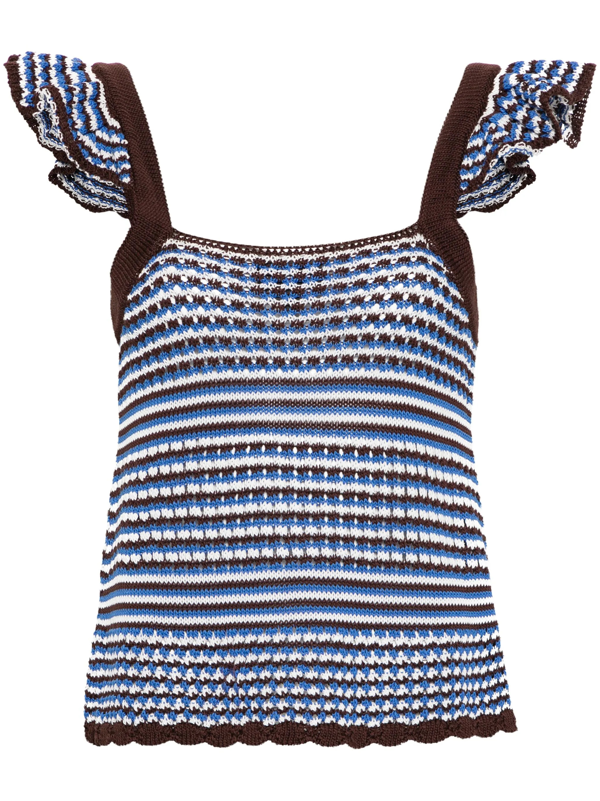 Полосатый топ в технике кроше A.P.C., коричневый
Полосатый топ в технике кроше A.P.C., коричневый