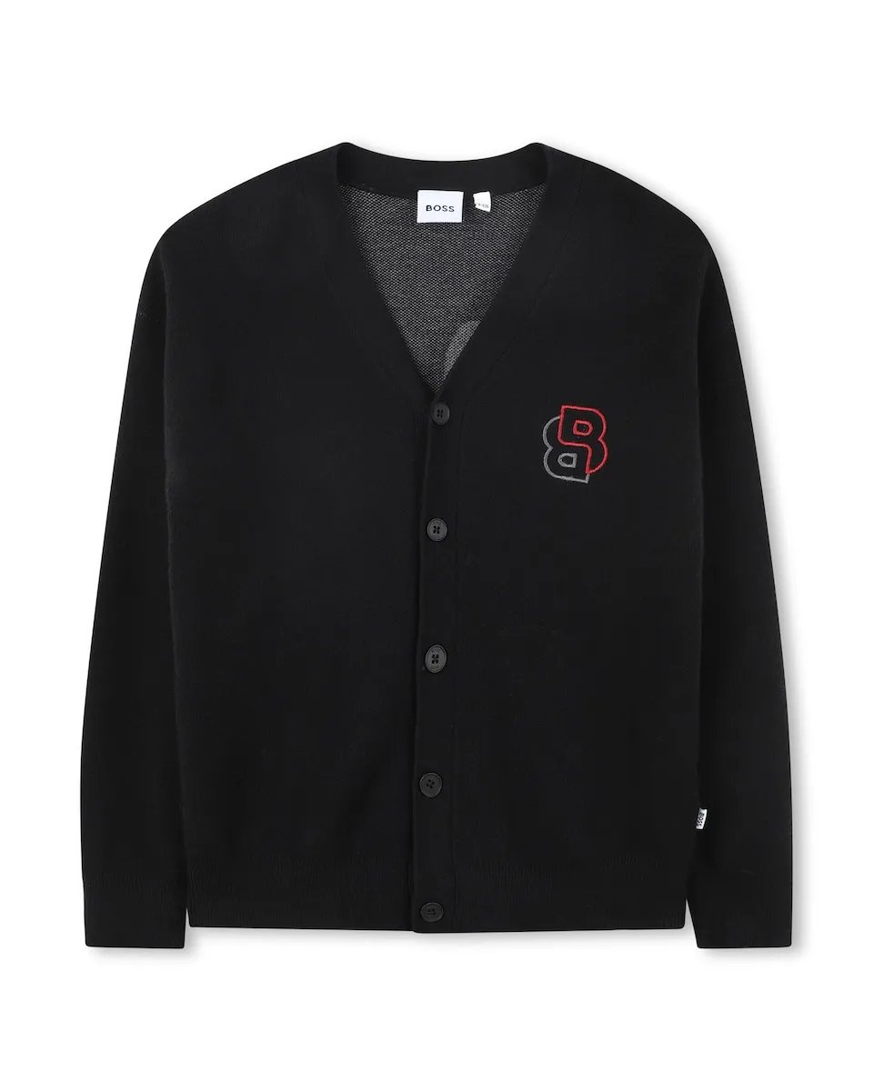 Детская трикотажная куртка черного цвета с логотипом на спине BOSS Kidswear
Детская трикотажная куртка черного цвета с логотипом на спине BOSS Kidswear