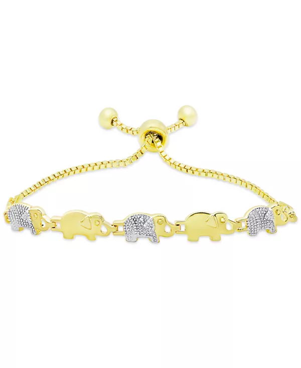 Браслет-Боло с бриллиантами в форме слона, регулируемый, из золотой пластины Macy'S, gold
Браслет-Боло с бриллиантами в форме слона, регулируемый, из золотой пластины Macy'S, gold