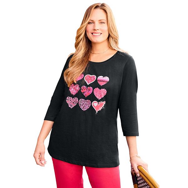 Женская футболка с блестками и принтом Plus Size Catherines, Black Glitter Hearts, Черный, Женская футболка с блестками и принтом Plus Size Catherines, Black Glitter Hearts
Женская футболка с блестками и принтом Plus Size Catherines, Black Glitter Hearts, Черный, Женская футболка с блестками и принтом Plus Size Catherines, Black Glitter Hearts