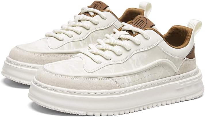 Мужские модные кожаные кроссовки на толстой подошве с шнуровкой, винтажные, легкие, с круглым носком, повседневная обувь Meixi Mobile, белый/коричневый
Мужские модные кожаные кроссовки на толстой подошве с шнуровкой, винтажные, легкие, с круглым носком, повседневная обувь Meixi Mobile, белый/коричневый