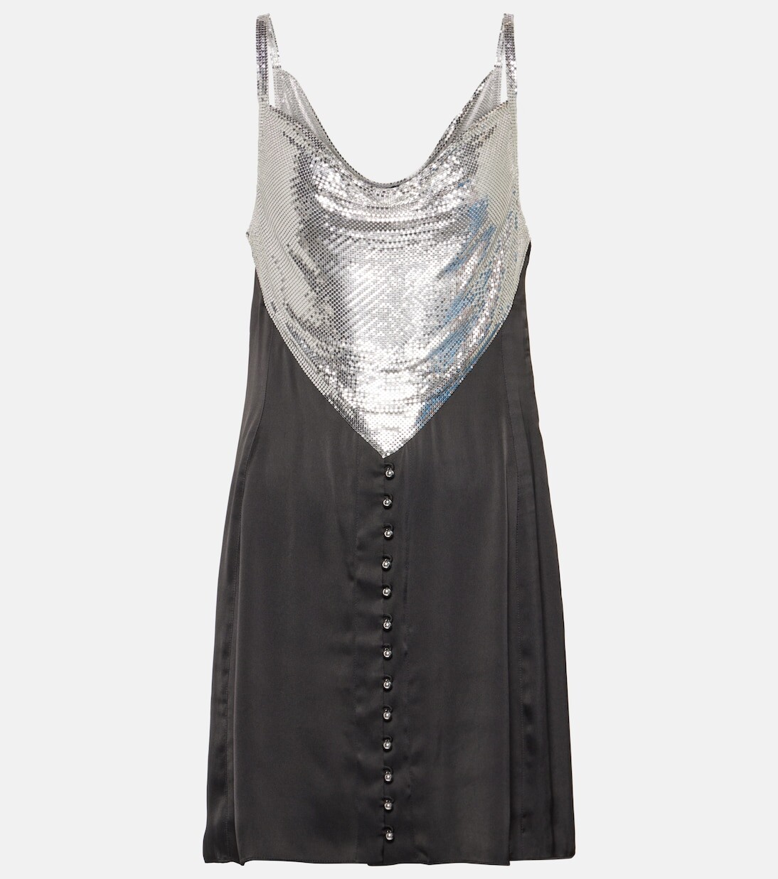 Мини-платье из кольчуги и атласа Rabanne, металлический
Мини-платье из кольчуги и атласа Rabanne, металлический