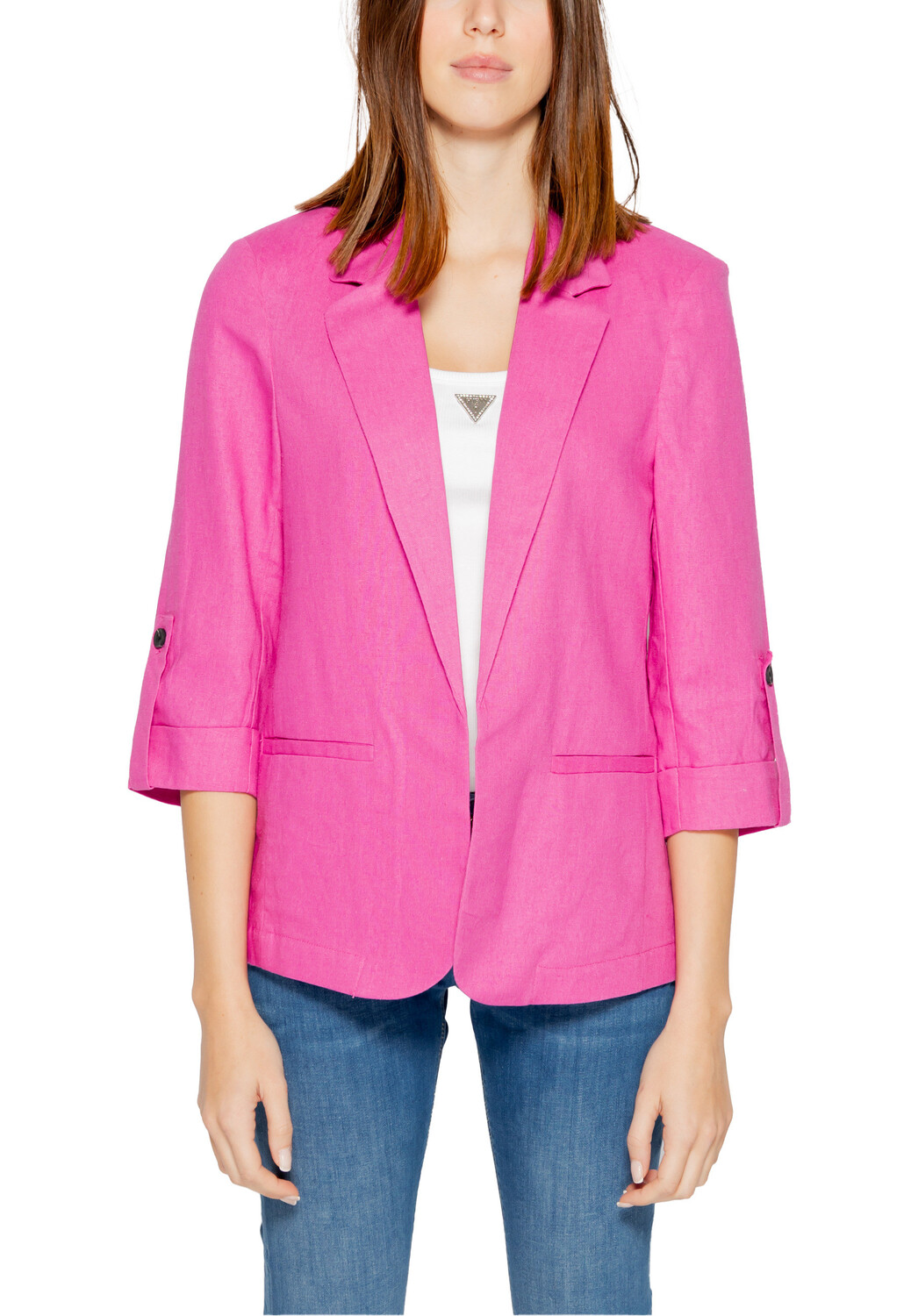 Пиджак ONLY с укороченными рукавами, розовый 
Пиджак ONLY с укороченными рукавами, розовый
