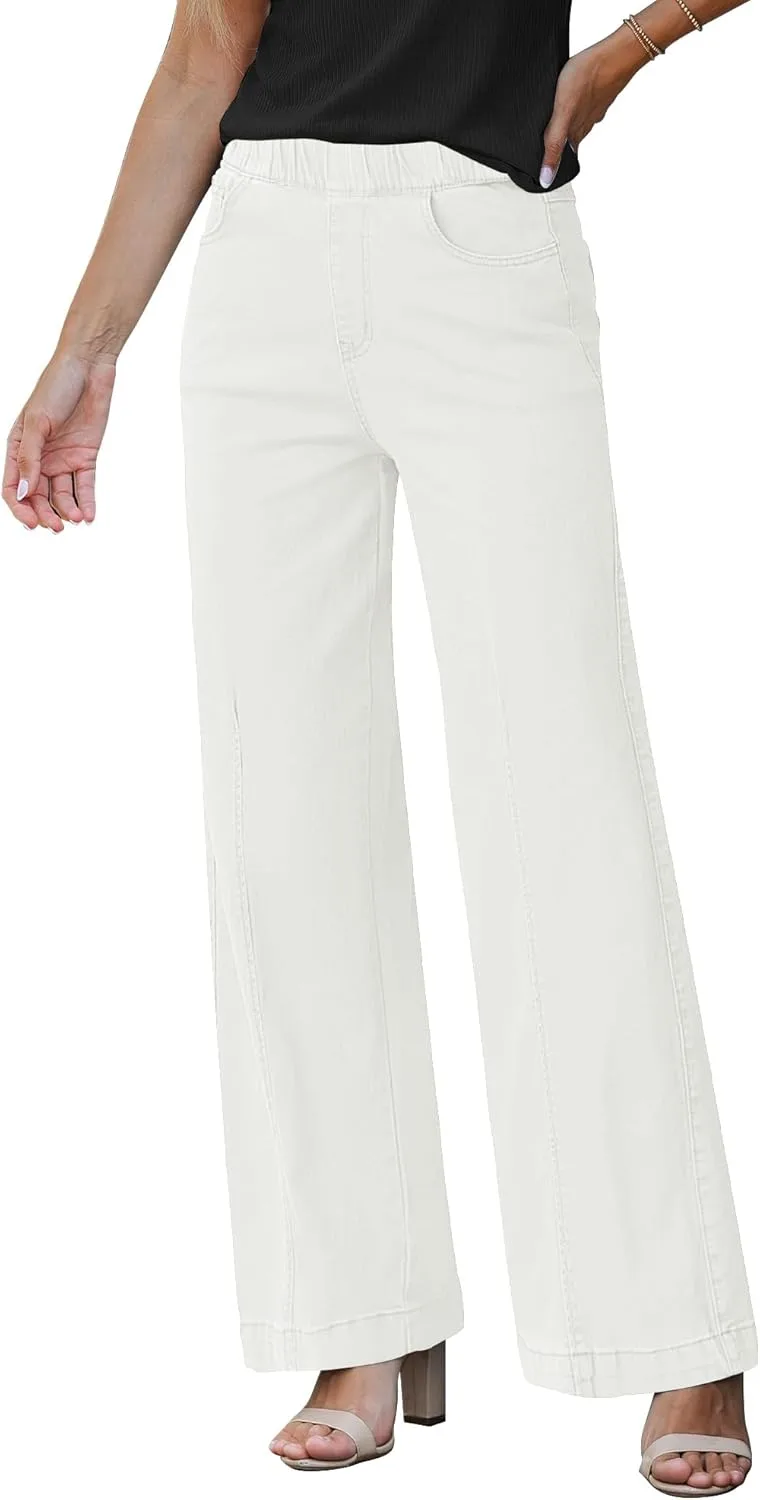 GRAPENT Женские джинсы на резинке с высокой талией и широкими штанинами
GRAPENT Женские джинсы на резинке с высокой талией и широкими штанинами