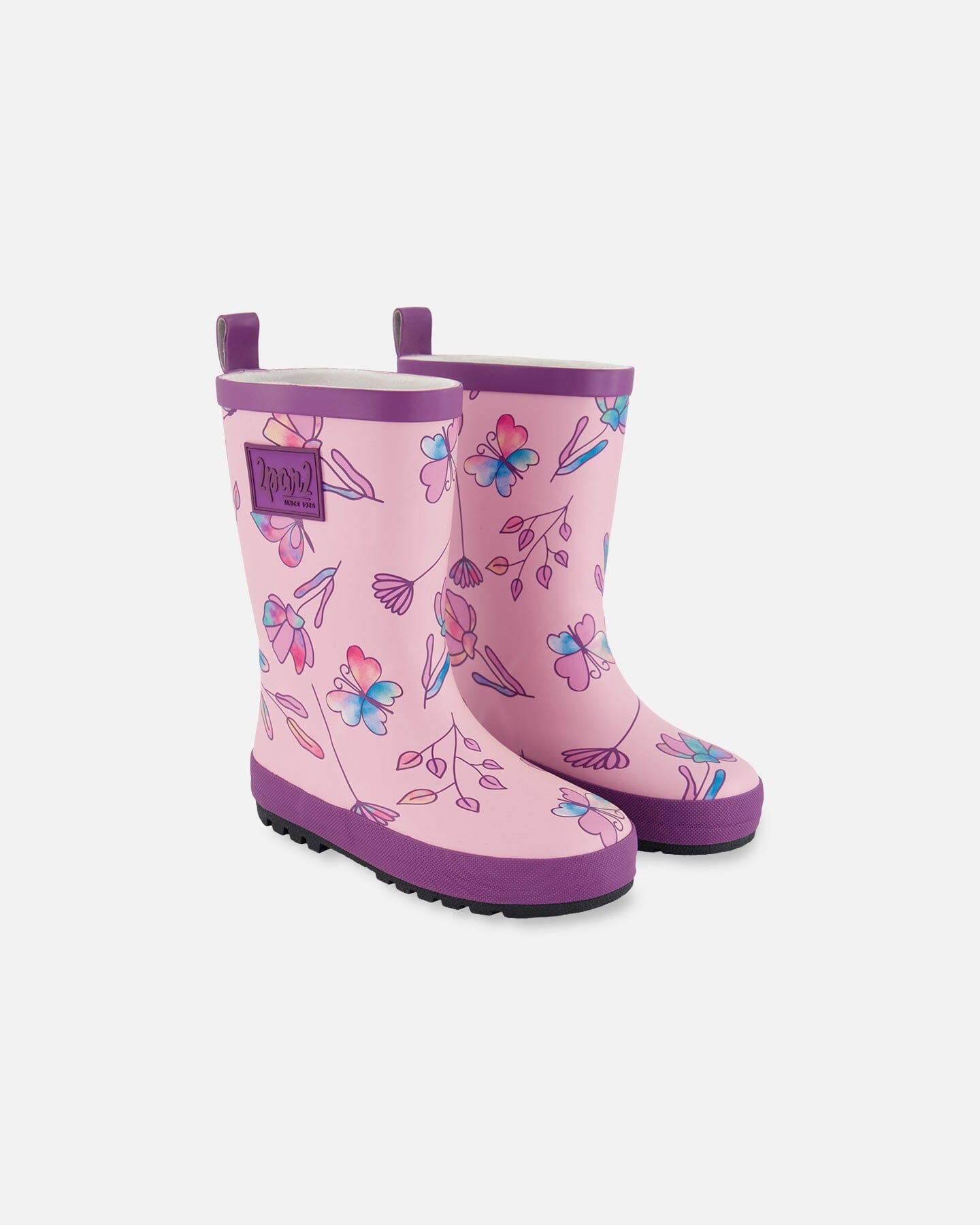 Сапоги из резины с принтом сирень и разноцветные бабочки Deux par Deux, цвет lilac and multicolored butterfly
Сапоги из резины с принтом сирень и разноцветные бабочки Deux par Deux, цвет lilac and multicolored butterfly