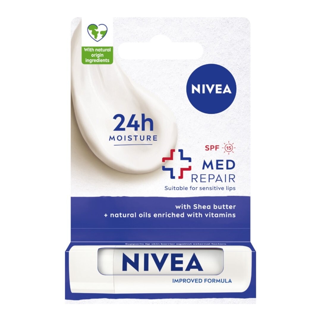 Nivea, Питательная губная помада, Med Repair, 4,8 г
Nivea, Питательная губная помада, Med Repair, 4,8 г