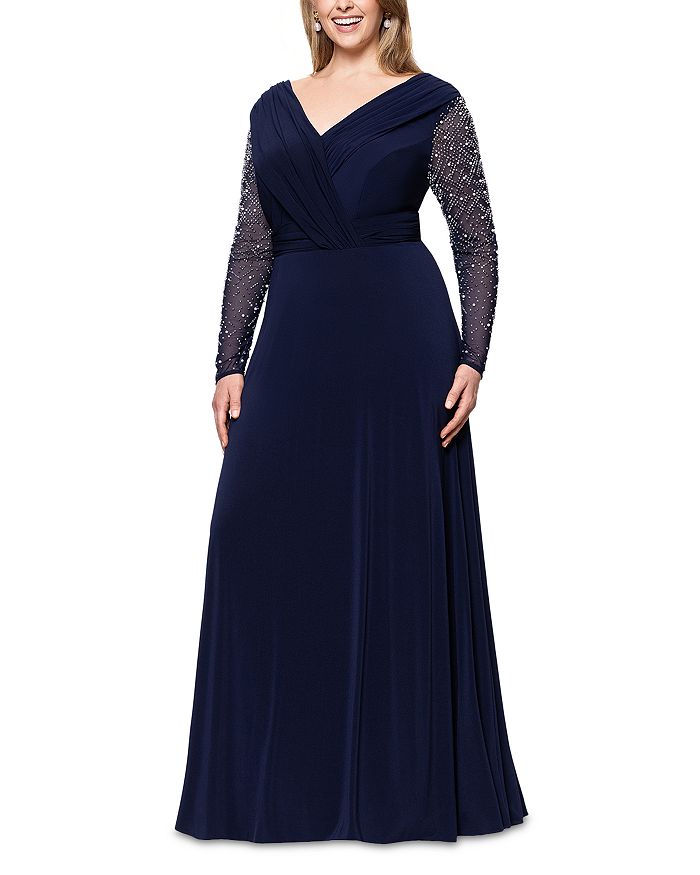 Платье с V-образным вырезом и рукавами с бусинами Plus Betsy & Adam, синий
Платье с V-образным вырезом и рукавами с бусинами Plus Betsy & Adam, синий